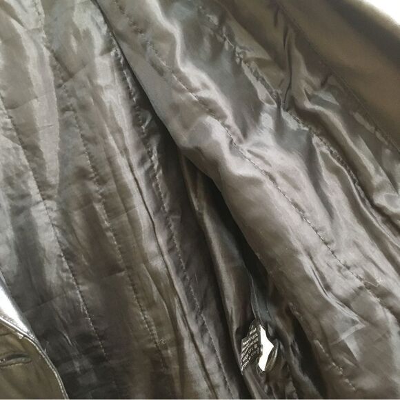 VINTAGE LIZ BAKER ESSENTIALS BLACK LEATHER FULL LENGTH TRENCH COAT - Picture 12 of 12